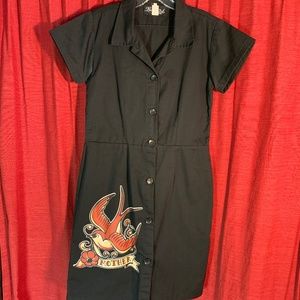 Swallow, Mother black dress. Tattoo art